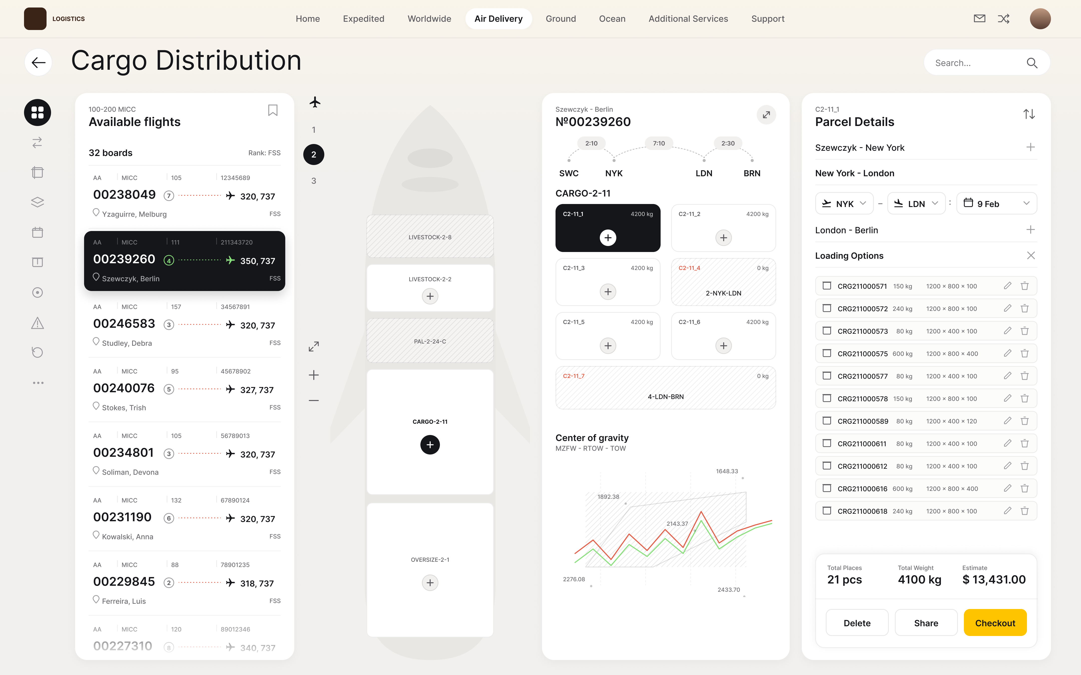 Концепт Cargo Distribution — Desktop